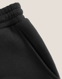Conjunto Deportivo Unisex de Algodón Negro 2026, Sudadera con Capucha y Pantalones Largos, Corte Holgado, Color Sólido, Ropa Casual de Otoño - Product Image 4