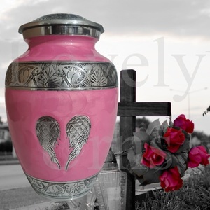 Pink Angel Wings Cremation Urn Memorial <b>Ash</b> Container Funeral <b>Keepsake</b> Elegant Spiritual Remembrance Durable Premium - Product Image 2