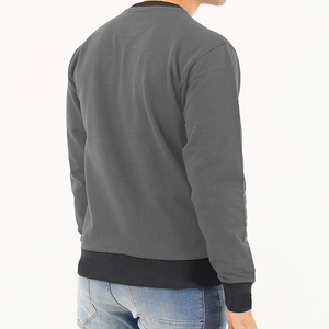 Sweat-shirt à col rond pour homme, coupe classique, couleur unie, tricoté, 100% coton, vêtement décontracté pour l'automne - Product Image 3