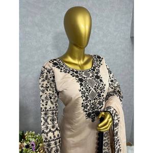 Women's Beautiful <b>Top</b>-Bottom and Dupatta Set with Fancy Embroidery Sequence Work - Product Image 1