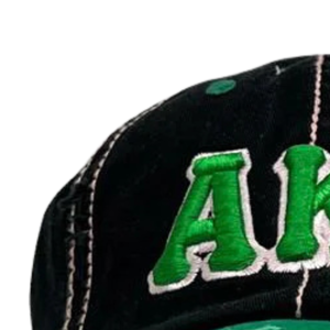 AKA Black & Green Hat Embroidered Letter Baseball <b>Cap</b> Adjustable Cotton Headwear Casual Fashion <b>Vintage</b> Style <b>Cap</b> for Men Women - Product Image 3