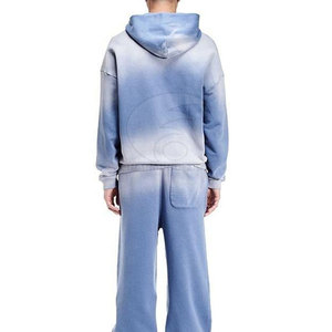 Ensemble de survêtement délavé pour homme – Style décontracté en mélange de coton doux, deux pièces : pantalon de jogging et sweat à capuche zippé – Confortable pour le quotidien - Product Image 3