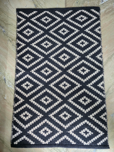 <b>Black</b> White Handwoven Geometric Pattern Area <b>Rug</b> Rectangle Modern Flat Weave Outdoor Indoor Home Use - Product Image 4