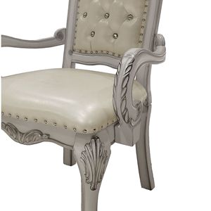 Set di 2 Eleganti Sedie da Pranzo Imbottite in Avorio e Bianco Osso - Product Image 6