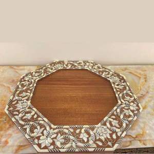 Modern Round MDF Lacquer Tray with <b>Jungle</b> Cheetah Print Handmade Glossy <b>Decorative</b> Wooden Tray for Serving Dining - Product Image 3