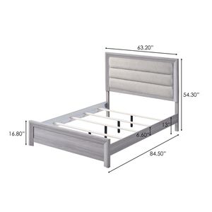 Letto Queen Size con Design Contemporaneo e Testiera Imbottita Trapuntata, Finitura Grigio Neutro Driftwood, 1 Pezzo - Product Image 4