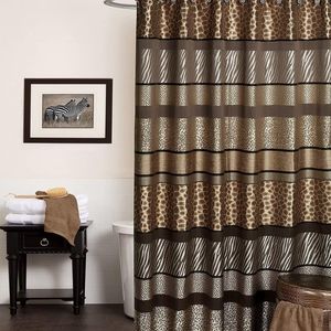 Set di 12 Pezzi per Tenda Doccia con Stampa Animalier Safari e 12 Ganci, Design Lussuoso Stile Southwest - Product Image 4