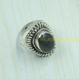 Natural Labradorite Gemstone <b>Ring</b> Handmade 925 Sterling <b>Silver</b> Vintage Statement <b>Ring</b> Oval Cabochon Boho Jewelry for Women <b>Men</b> - Product Image 3