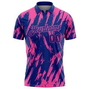 Blue Pink Sublimated Team Polo Shirt Custom Logo Supplier Quick Dry Athletic Polyester Sportswear Private <b>Label</b> Export Quality - Product Image 2