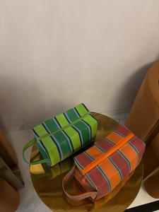 Sac à provisions en nylon réutilisable écologique RPET avec fermeture éclair rayée Handloom tissé sacs de plage en plastique recyclé fabriqué en Inde - Product Image 5