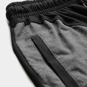 Shorts Bermuda Homme Noir et Gris à Blocs de Couleurs avec Cordon de Serrage à la Taille, Poches, Séchage Rapide, Style Sportif, Taille Mi-Haute - Product Image 5