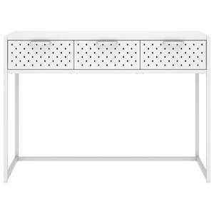 Table console rectangulaire moyenne en acier blanc - Product Image 3
