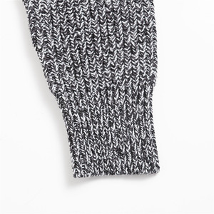 Pull tricoté à col montant pour homme, coupe ajustée décontractée, gris chiné, chaud pour l'automne et l'hiver, col semi-roulé côtelé - Product Image 4