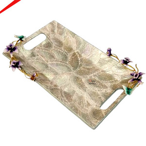 Superiors Quality Metal Tray With 2 Round Handles Excellent Design for Table Centerpiece Serving Tray - Product Image 5