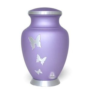Urne funéraire personnalisée en laiton avec motif de feuille de lavande pour cendres d'adultes, magnifique urne funéraire avec couvercle et sac en velours gratuit - Product Image 2