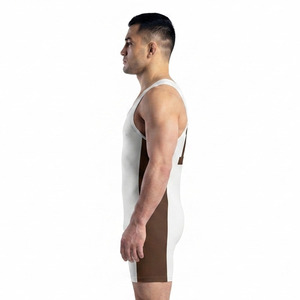 Combinaison de lutte sans manches pour homme, col ras du cou, compression, maillot de lutte sublimé pour homme - Product Image 3