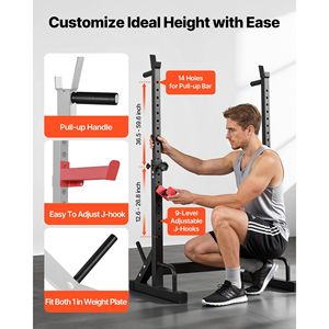 Rack per Squat e Power Cage per Home Gym, Altezza e Larghezza Regolabili, Capacità 550 libbre, Attrezzatura per Allenamento, Panche e Rack per Allenamento della Forza - Product Image 5