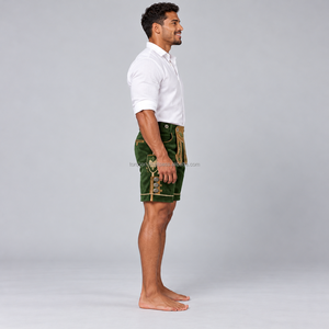 Shorts Bavarois Homme Unis Couleur Unie Coupe Ajustable Design Alpin Européen Classique Tissu Velours/Cuir Respirant Protection Anti-UV - Product Image 4