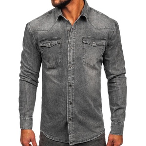 Precio de fábrica, chaqueta vaquera elástica hecha a medida para hombre, chaqueta vaquera de algodón azul para invierno, chaqueta vaquera para hombre con protecciones - Product Image 5