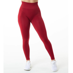 Leggings sans couture de haute qualité pour femmes, pour la course à pied, la remise en forme, la gym, le yoga - Pantalon en spandex/nylon à motif uni - Product Image 4