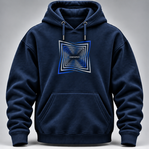 Custom <b>Navy</b> Geometric Graphic Pullover Hoodies Mens Casual Streetwear Hooded <b>Sweatshirt</b> Print Apparel OEM ODM Wholesale Clothing - Product Image 1