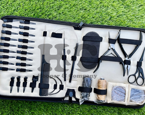 Premium Design Hair Extension Tool <b>Kit</b> Hair Scissor Tape Plier Stainless Steel Sustainable Loop Hair Clip <b>Beads</b> Comb Hair <b>Kit</b> - Product Image 6