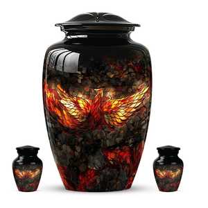 Urna para Cenizas con Diseño de Fénix Vibrante, Moderna y Decorativa, de Aluminio, Personalizable, Recuerdo para Adultos, Urna Funeraria Personalizada - Product Image 6