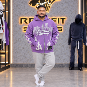 Custom unisex <b>Zip</b> <b>Up</b> <b>Hoodie</b> With Hood Rhinestone <b>Graphic</b> Flame Print Kangaroo Pocket Streetwear Sweatshirt For Winter Wears - Product Image 2