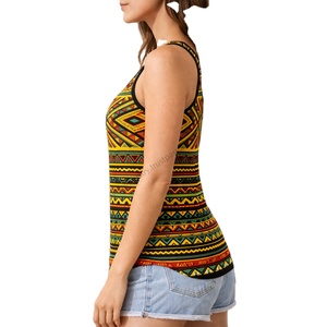 Conjunto de 2 Piezas de Ropa Tradicional Africana para Mujer, Top Corto y Camiseta sin Mangas, Transpirable, de Secado Rápido y Ligero |   Proveedor Mayorista OEM - Product Image 2