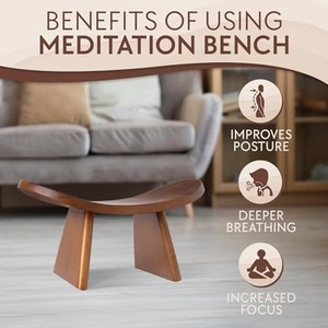 Tabouret de méditation et banc de yoga en bois de Sheesham |   Décoration d'intérieur artisanale, design minimaliste, vente en gros en Inde - Product Image 6