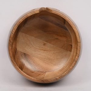 Bol à fil en bois fait main avec découpes spirales, grand format, écologique, pour le rangement du fil à tricoter et le crochet - Product Image 3