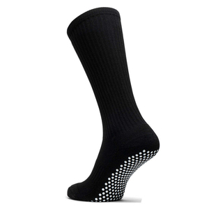 Non-Slip Athletic <b>Socks</b> Crew Length <b>Black</b> with White Stripes Anti-Slip Sole for Running Adults Summer Sport Wear Knitted - Product Image 3