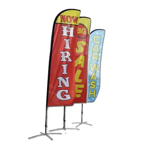 Giant Telescopic Banner Flag Marketing Business Flag Polyester Printing Feather Flag with Custom Wholesale Professional