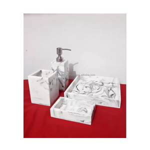 ชุดสุขภัณฑ์ห้องน้ำทำจากเรซินหินอ่อนสี่ชิ้นดีไซน์สุดคลาสสิกไม่เหมือนใครเครื่องใช้ในห้องน้ำ - Product Image 2