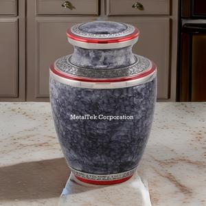 Grandes urnes de crémation en aluminium Cendres humaines Urnes funéraires pour femmes adultes et hommes pour l'enterrement Cendres Pots Décoratifs Granit Marbre Finition - Product Image 2