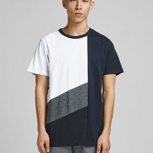 T-shirt en coton et polyester tricoté pour homme, vente en gros OEM, logo personnalisé imprimé, col respirant, séchage rapide, écologique, pour la gym - Product Image 2