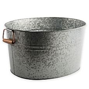 Seau à vin en métal galvanisé martelé avec poignées pour la maison et les événements – Glacière à vin pour bar - Product Image 5