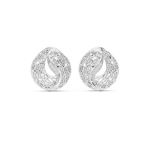 Open Work Designer <b>Stud</b> Earring Women's Push Back <b>Stud</b> Earring Round Moissanite Diamond Wedding Earring Party Wear <b>Stud</b> Earring - Product Image 1