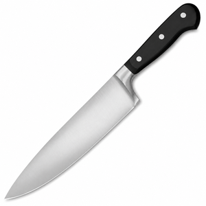 Cuchillo de Chef Hecho a Mano con Hoja de Acero Inoxidable, Mango de Madera y Funda de Cuero, Cuchillo para Exteriores - Product Image 1