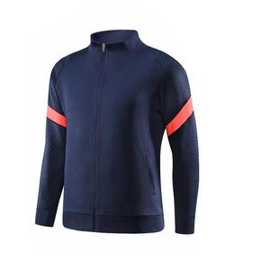 Pantalones Deportivos Azul Marino para Hombre con Detalles en Coral, Bolsillos Laterales, Cintura Elástica, Largos, Transpirables, de Poliéster, para Otoño - Product Image 3
