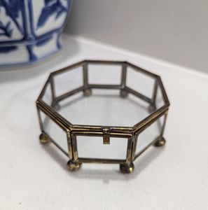 Vintage Metal And Glass Jewelry Box Decorative <b>Display</b> <b>Case</b> For Jewelry Keepsakes Trinkets And Accessories Storage - Product Image 1