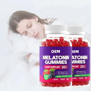 Suplemento de saúde para adultos de venda quente de gomas de melatonina vegana OEM melhora a memória e o sono de ursinhos de goma doce