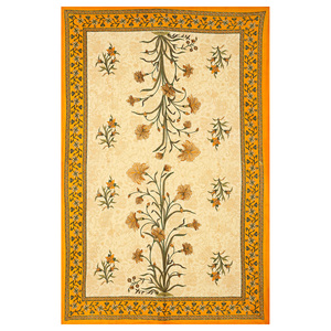 Ensemble de couvre-lit et de taies d'oreiller en coton doux à imprimé floral, taille King, pour usage domestique, imprimé Jaipuri, par Indian Consigners - Product Image 4