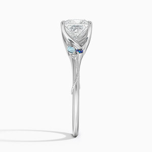 Anillo BOJ 0107 con Corte Princesa, Plata 925, Alexandrita de Laboratorio, Engaste de Puntas, Anillo Solitario con Diamante de 2ct, Color D, VVS1, Moissanita GRA - Product Image 3
