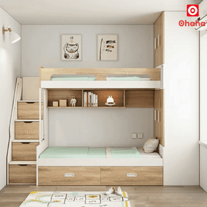 Cama litera inteligente Ohaha con armario y librero integrados - GTTM015 - Product Image 1