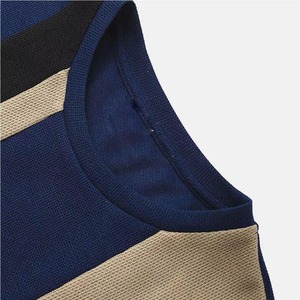 2026 Custom Striped Men T <b>Shirt</b> Breathable <b>Waffle</b> Knit Fabric Casual Crew Neck Short Sleeve Summer Fashion T <b>Shirt</b> OEM Custom - Product Image 6