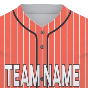 Camiseta de Béisbol Personalizada para Hombre, con Rayas Naranjas, Botones, Manga Corta, Transpirable, Absorbente de Humedad, Uniforme de Softbol para Equipos - Product Image 6