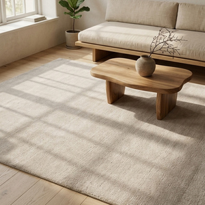 Natural Handtufted Wool <b>Ivory</b> Area Rug Premium Textured Non-Slip Carpet for Modern Living Room Bedroom Decor - Product Image 3