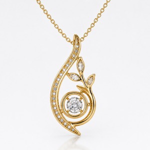 จี้เพชรทรงใบไม้ทองคำขาว 18K แบบสั่งทำพิเศษ เพชร CVD ปลูกในห้องปฏิบัติการ พร้อมจี้เพชรเม็ดใหญ่ตรงกลาง เครื่องประดับคุณภาพสูง ขายส่ง - Product Image 2