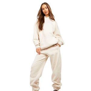 Survêtements d'hiver 100 % coton pour femmes, unisexes, fitness, grandes tailles XL XXL, logo personnalisé imprimé, ensembles respirants en polaire à capuche - Product Image 1